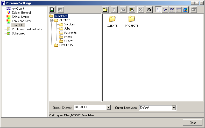 set templates png